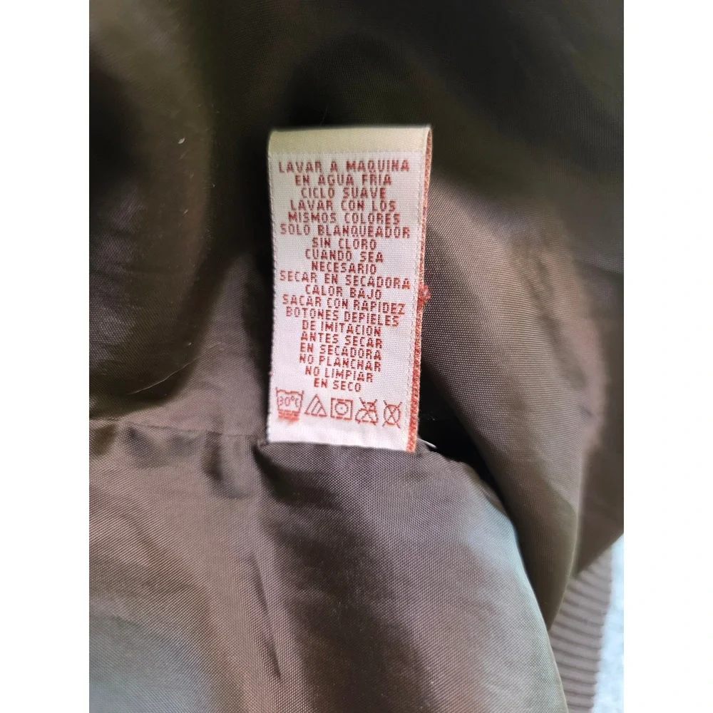 Ralph Lauren Polo Jeans Puffer Jacket Womens L Brown Down Faux Fur Hood Bomber‎